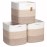 NaturalCozy Storage Cubes 11 Inch Cotton Rope Woven Baskets for Organizing, 3-Pack | Cube Storage Bin | Square Storage Baskets for Shelves Organizer, Classroom, Kids Toy Bins, Closet, Baby Nursery