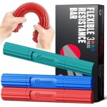 FitBeast Hand Exerciser Bars for Physical Therapy - Relieves Tendonitis Pain & Improve Grip Strength, Injury Recovery, Forearm (3 Piece Set - Green Blue Red)