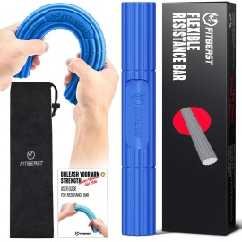 FitBeast Hand Exerciser Bars for Physical Therapy - Relieves Tendonitis Pain & Improve Grip Strength, Injury Recovery, Forearm (Blue-Medium)