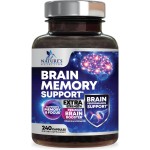Brain Memory Supplement Pills - 3X Strength Nootropics for Concentration, Clarity & Focus Support - Brain Health Cognitive Vitamins with Bacopa, Phosphatidylserine & DMAE, Brain Booster - 240 Capsules