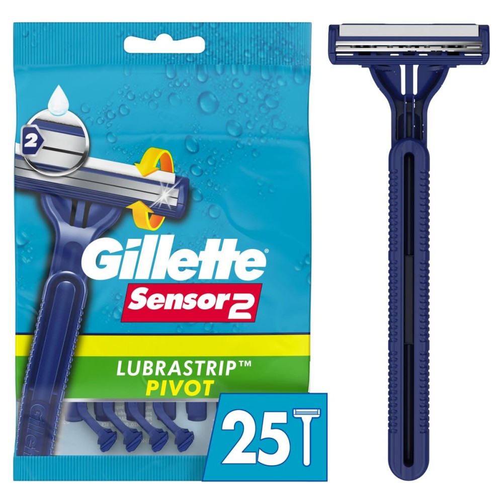Gillette Sensor2 Pivoting Head Men\'s Disposable Razors, 25 Count
