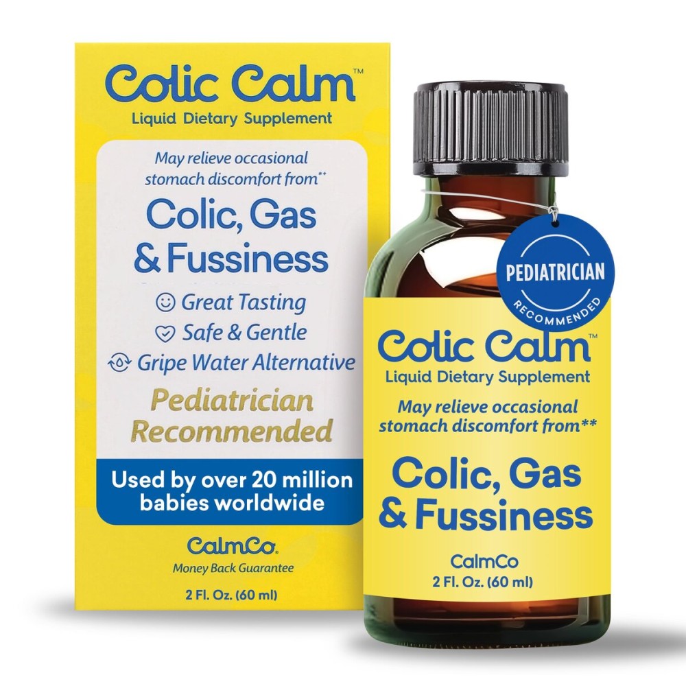 Colic Calm Infant Gripe Water for Colic, Helps Fussiness, Upset Stomach, and Baby Gas Relief, 2 fl oz (Pack of 1)