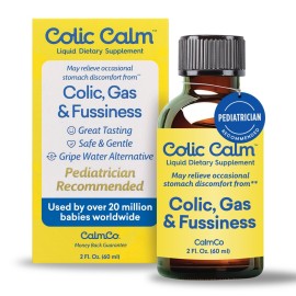 Colic Calm Infant Gripe Water for Colic, Helps Fussiness, Upset Stomach, and Baby Gas Relief, 2 fl oz (Pack of 1)