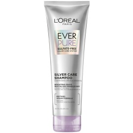 L\'Oreal Paris EverPure Brightening and Nourishing Shampoo for Gray Hair, Sulfate-Free Vegan Formula with Peptides, 8.5 Fl Oz