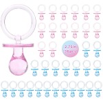 Pacifiers for Baby Shower Game, 36 Plastic Pacifiers for Baby Shower Decoration DIY, Large Size Baby Shower Pacifiers, Gender Reveal Party Table Scatter/Hunt Baby Shower Game Props(Blue&Pink, 2.75 in)