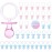 Pacifiers for Baby Shower Game, 36 Plastic Pacifiers for Baby Shower Decoration DIY, Large Size Baby Shower Pacifiers, Gender Reveal Party Table Scatter/Hunt Baby Shower Game Props(Blue&Pink, 2.75 in)