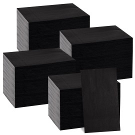 BUCLA 400-Count 3-Ply Black Paper Napkins - Black Napkins Disposable Premium Quality, Soft, Absorbent for Kitchen, Party Halloween & New Year