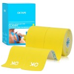 OK TAPE Kinesiology Tape 10 inches Precut, 20 Strips, Cotton Elastic Athletic Tape Latex Free, 2inch x 16ft, 2 Rolls Yellow