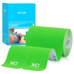 OK TAPE Kinesiology Tape 10 inches Precut, 20 Strips, Cotton Elastic Athletic Tape Latex Free, 2inch x 16ft, 2 Rolls Lime