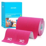 OK TAPE Kinesiology Tape 10 inches Precut, 20 Strips, Cotton Elastic Athletic Tape Latex Free, 2inch x 16ft, 2 Rolls Pink