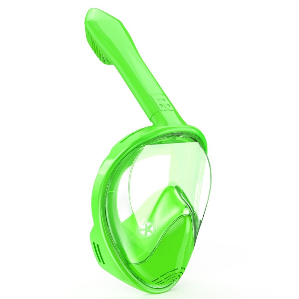 Kids Snorkel Mask Full Face, Snorkeling Gear for Kids 2-14 with Camera Mount, 180 Degree Panoramic View Snorkeling Set Anti-Fog Anti-Leak (Green)