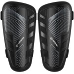 Shin Guards Soccer Kids Youth, CE Certified AirsFish Shin Guard Protection Gear for 2-18 Years Old Boys Girls Teenagers High Impact Resistant Breathable Comfortable (S Plus, Dark Black)