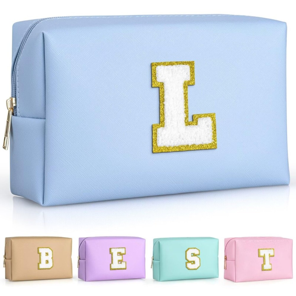 TOPEAST Travel Toiletry Bag - Travel Essentials, Cute Small Makeup Bag, Waterproof Toiletry Bag for Women, Birthday Gifts (Sky Blue L)