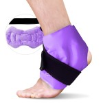 RelaxCoo Ankle Ice Pack Wrap, Reusable Gel Ice Pack for Foot Ankle Heel, Cold Compress Therapy for Pain Relief, Injuries, Achilles Tendonitis, Plantar Fasciitis, Sprains, Swelling - Purple