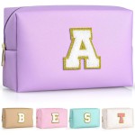 TOPEAST Gifts for Friends Female Mom, Cute Makeup Bag Small Pink Cosmetic Bag Travel Toiletry Bag, Personalized Birthday Gift for Women Girl, Preppy Travel Stuff for Girls (Purple C)