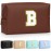 TOPEAST Preppy Patch Makeup Bag, Chenille Letter Pouch Cosmetic Bag, PU Leather Waterproof Toiletry Bag, Personalized Birthday Gift for Women Girl, Cute Stuff for Girls (Brown B)
