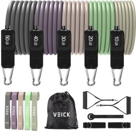 VEICK Resistance Bands, Exercise Bands, Workout Bands, Resistance Bands for Working Out with Handles for Men and Women, Exercising Bands for Fitness Weights Work Out at Home