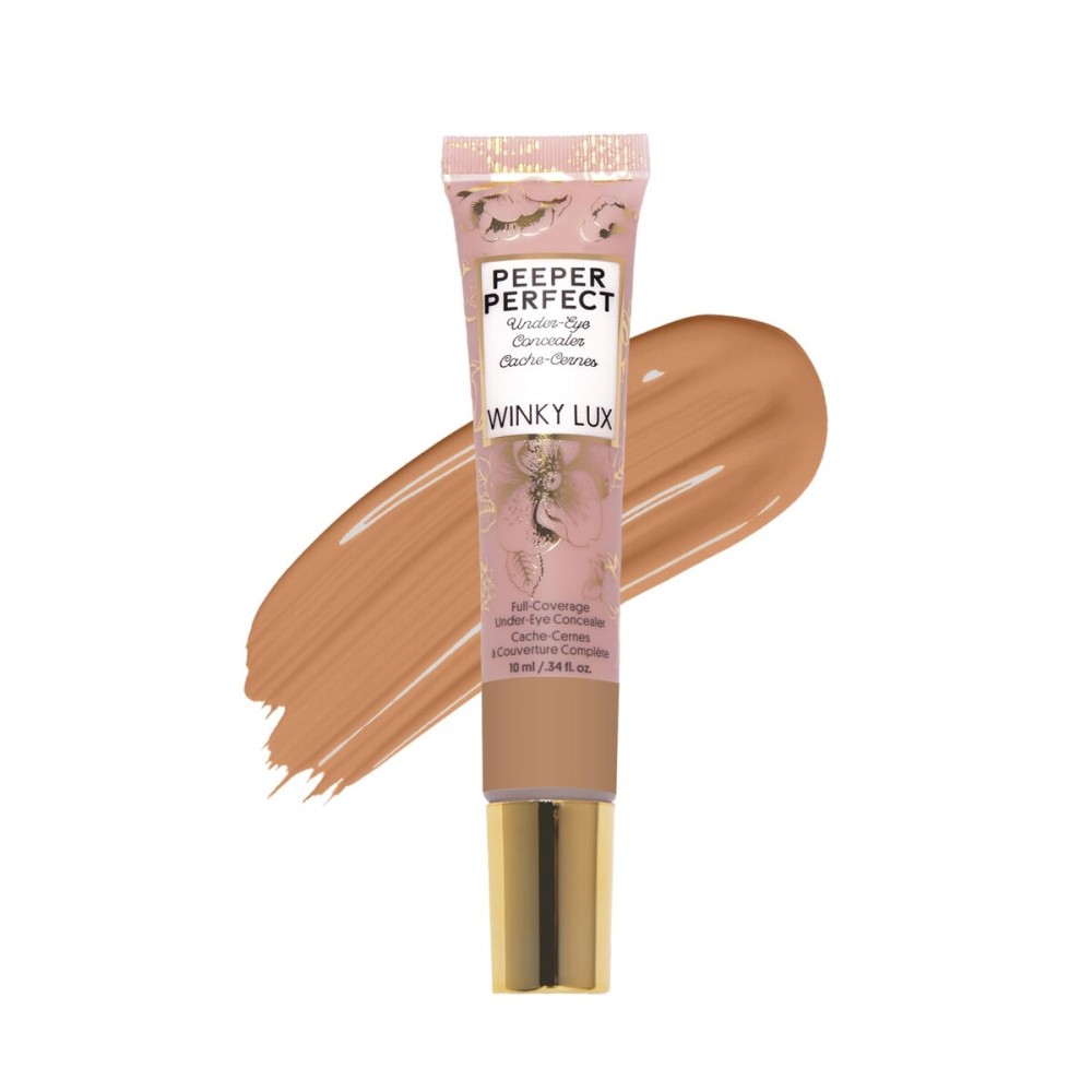 Winky Lux Peeper Perfect Under Eye Concealer, Makeup & Eye Brightener, Full Coverage Concealer for Dark Circles, Color Corrector & Eye Primer With Collagen, Hyaluronic Acid & Vitamin E (Golden Medium)