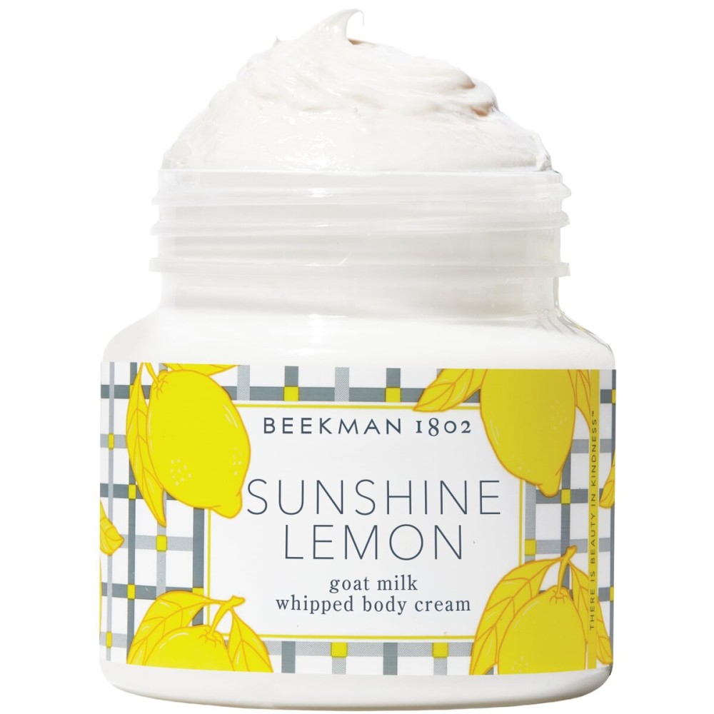 Beekman 1802 Whipped Body Cream - Moisturizes & Softens Skin with Goat Milk, Mango Seed Butter & Vitamin E - 8 oz - Sunshine Lemon