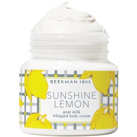 Beekman 1802 Whipped Body Cream - Moisturizes & Softens Skin with Goat Milk, Mango Seed Butter & Vitamin E - 8 oz - Sunshine Lemon