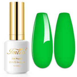 Imtiti Neon Gel Nail Polish, 0.5 Fl Oz Neon Green Gel Polish Soak Off LED U V Nail Gel Polish Spring Summer Gel Nail Polish DIY Nail Art Starter Manicure Salon Gel Nail Kit for Women Girls