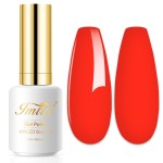 Imtiti Neon Gel Nail Polish, 0.5 Fl Oz Neon Red Gel Polish Soak Off LED U V Nail Gel Polish Spring Summer Gel Nail Polish DIY Nail Art Starter Manicure Salon Gel Nail Kit