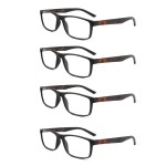 DONGDI Blue Light Blocking Reading Glasses 4 Pack Computer Readers for Women Men,Anti Glare UV Ray Filter Eyeglasses (4pack-black/tortoise, 2.75)