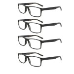 DONGDI Blue Light Blocking Reading Glasses 4 Pack Computer Readers for Women Men,Anti Glare UV Ray Filter Eyeglasses (4pack-grey tortoise, 4.00)
