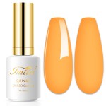 Imtiti Pastel Gel Nail Polish, 0.5 Fl Oz Light Yellow Orange, Spring/Summer/Easter Gel Nail Polish DIY Nail Art Starter Manicure Salon Kit