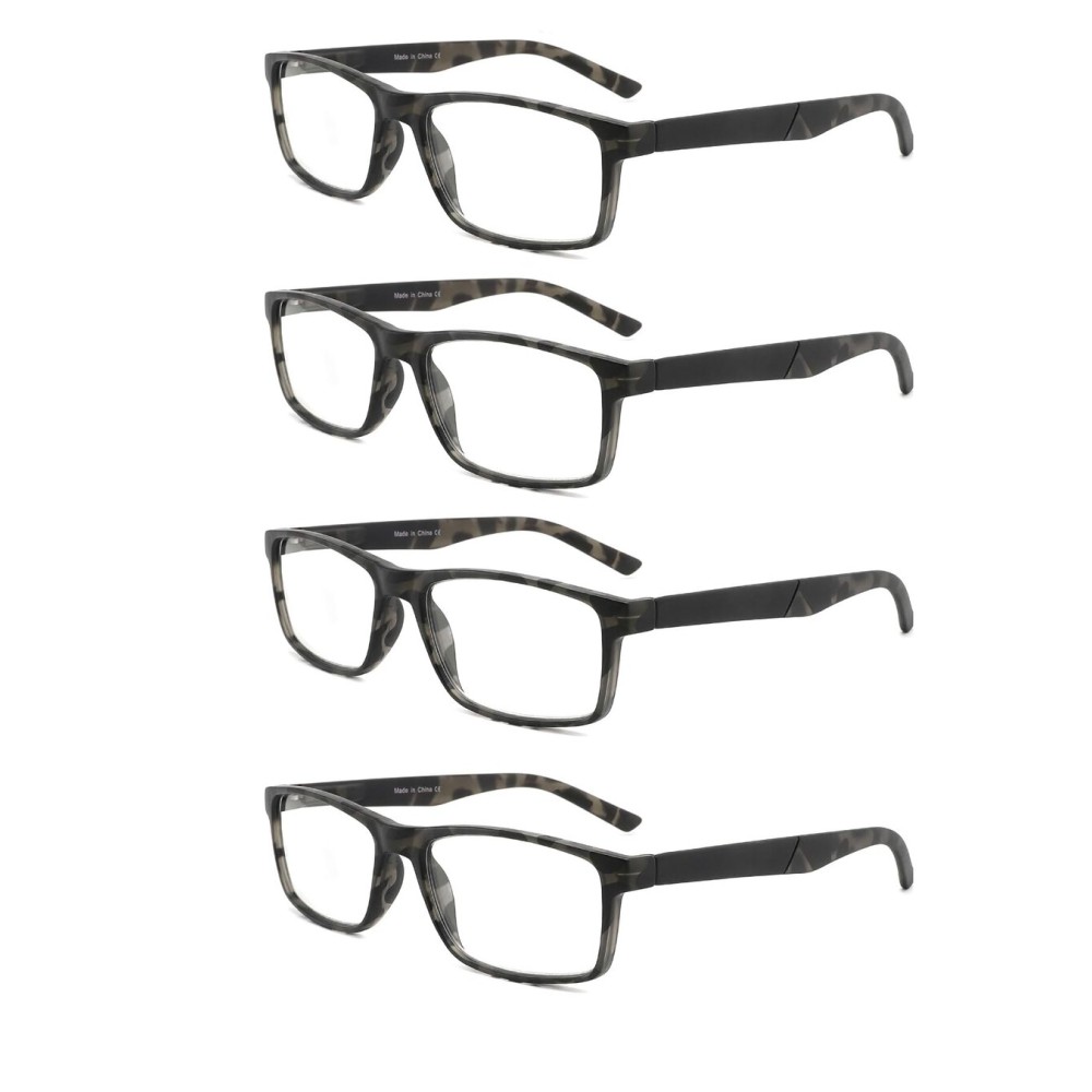 DONGDI Blue Light Blocking Reading Glasses 4 Pack Computer Readers for Women Men,Anti Glare UV Ray Filter Eyeglasses (4pack-grey tortoise, 2.50)