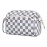 Narwey Checkered Makeup Bag Women Wide-open Make up Bag Travel Cosmetic Bag Organizer Toiletry Bag for Cosmetics Toiletries Accessories (Greyish Blue Checkerboard)