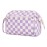 Narwey Checkered Makeup Bag Women Wide-open Make up Bag Travel Cosmetic Bag Organizer Toiletry Bag for Cosmetics Toiletries Accessories (Purple Checkerboard)