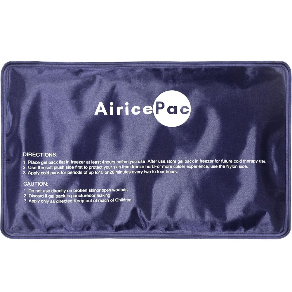 AiricePac Ice Packs for Injuries Reusable, Gel Cold Pack for Knee Neck Shoulder Ankle Elbow Hip Back Pain Relief, Cold Compress Therapy for Swelling, Bruises, Surgery, 7x 11, Blue