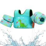 HeySplash Swim Vest for Kids, Toddler Pool Floaties Fit 31-66 Lbs, Children Swimming Vest with Adjustable Strap, Swim Jacket Water Wing Arm Float, Puddle Beach Boat Jumper Boy Girl Age 2-7,Dinosaur