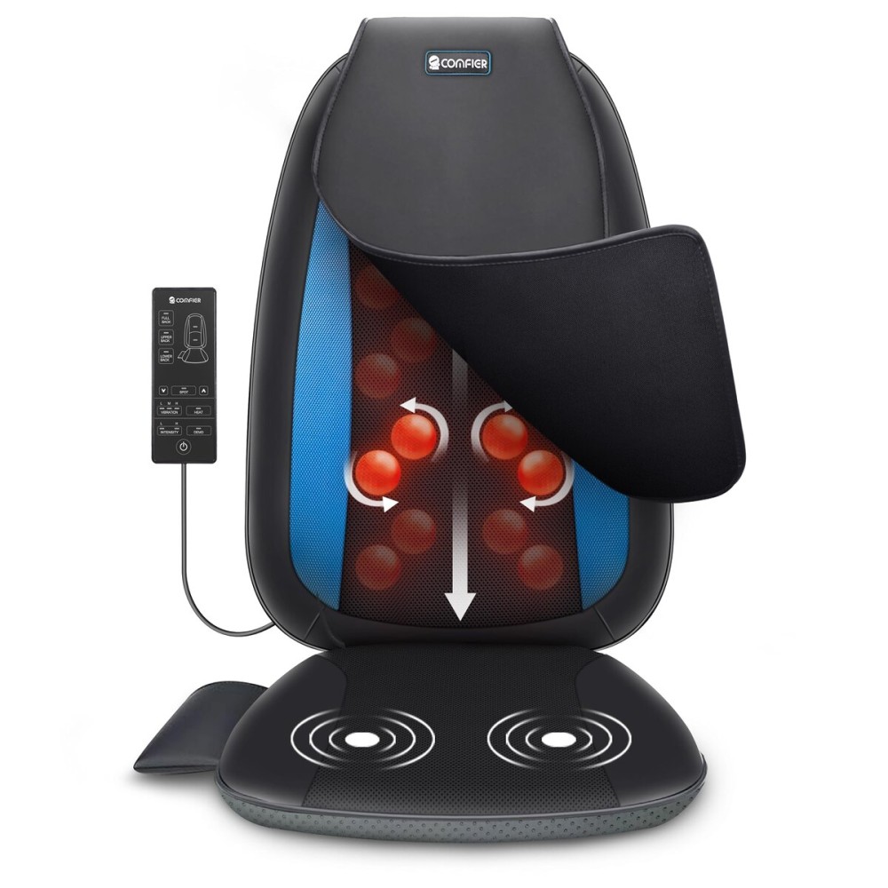 COMFIER Shiatsu Back Massager with Heat, Chair Massage Pad for Back Pain Relief,Massage Seat Cushion for Home or Office Chair Use,Gift for Men,Women