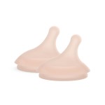 Suavinex Zero.Zero Adaptable Flow Asymmetrical Silicone Nipple, 2 Pack (0m+), Medium