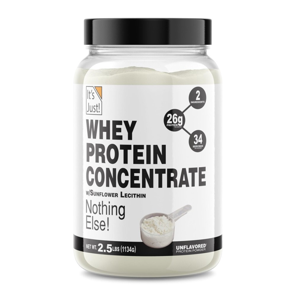 It\'s Just! - 100% Whey Protein Concentrate, Made in USA, Premium WPC-80, No Added Flavors or Artificial Sweeteners (2.5 Pound, Unflavored)