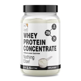 It\'s Just! - 100% Whey Protein Concentrate, Made in USA, Premium WPC-80, No Added Flavors or Artificial Sweeteners (2.5 Pound, Unflavored)