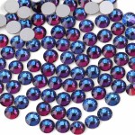 Beadsland Flat Back Crystal Rhinestones Round Gems for Nail Art and Craft Glue Fix, Blue Volcano, 7.0-7.3mm, SS34/288pcs