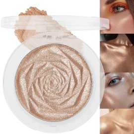 evpct Champagne Gold Face Highlighter Makeup Shimmer Glitter Diamond Sparkly Highlighters Makeup Palette Powder for Face Body Cheek Skin 03