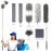 9Pcs Dusters for Cleaning Kit, Extendable Microfiber Duster Tools with 100 Long Pole, Retractable Gap Bendable Dust Cleaner, Reusable Washable Cleaning Supplie for Ceiling Fan Furniture Cars and Home