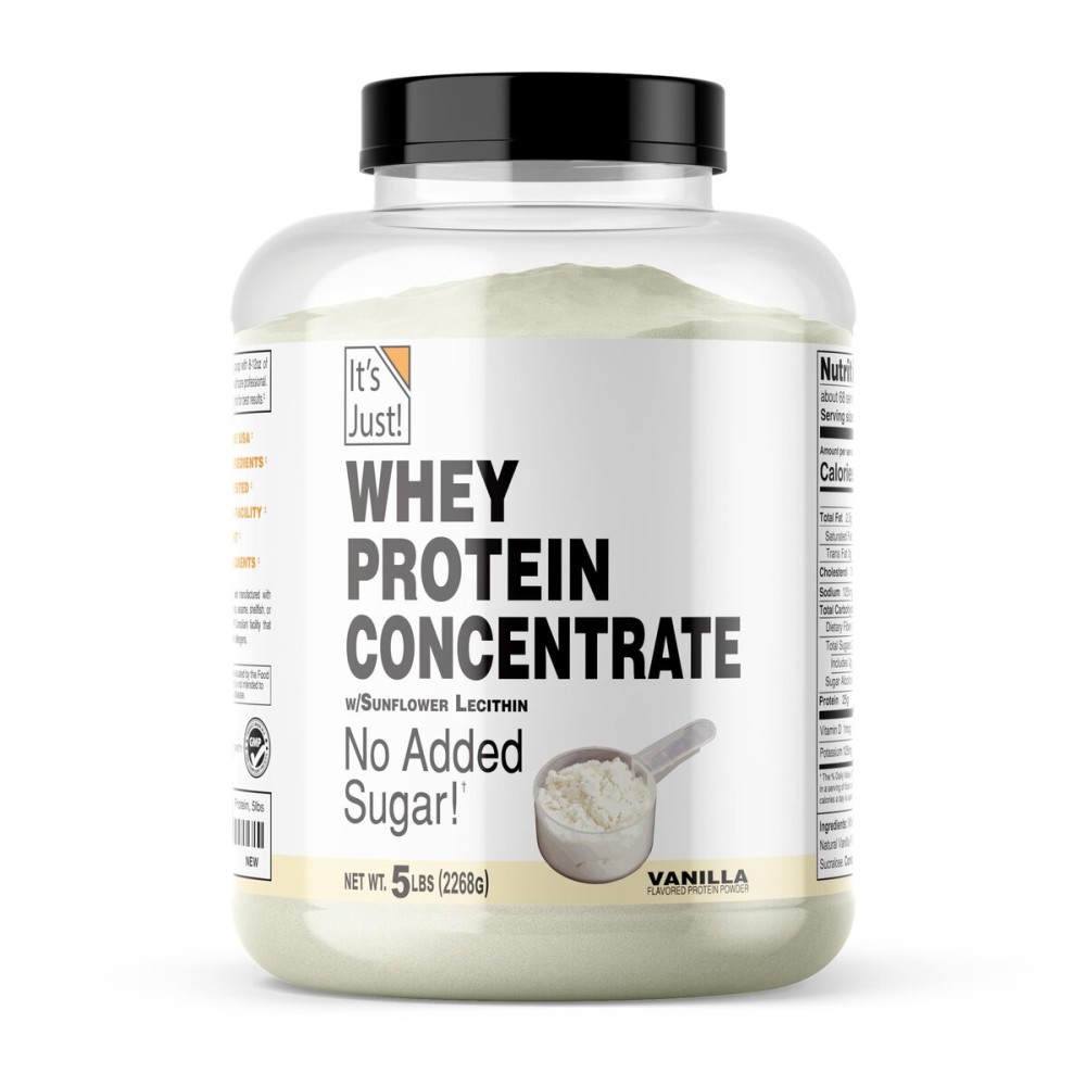 It\'s Just! - 100% Whey Protein Concentrate, Made in USA, Premium WPC-80, Natural Vanilla Flavor (5 Pound, Vanilla)