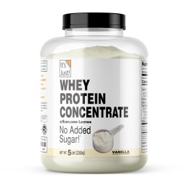 It\'s Just! - 100% Whey Protein Concentrate, Made in USA, Premium WPC-80, Natural Vanilla Flavor (5 Pound, Vanilla)