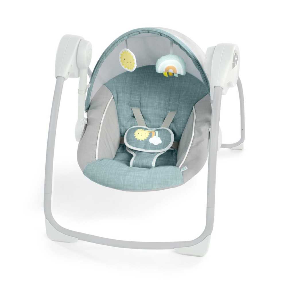 Ingenuity: ity by Ingenuity Sun Valley Canopy Portable Swing - Canopy, 2 Toys, 2-Position Seat Recline, Unisex, for Ages 0-9 Months, Grey