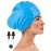 Large Long Hair Swim Cap with Extra Room for Women Men, Silicone Swimming Cap for Long Thick Hair with Ear Plugs Nose Clip Set, Adult Waterproof Swim Hats Bathing Caps to Keep Hair Dry(Sky Blue)