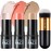 Lezero 3Pcs Contour Stick Makeup Kit, Shades with Highlighter, Blush and Bronzer Stick for Sculpt the Face and All Skin Type, Long Lasting, Smooth, Dewy & Matte Finish, 1 FAIR