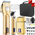 Lanumi Professional Hair Clippers Trimmer for Men Electric Razor Shavers/Beard Trimmer/Rechargeable Clippers and Trimmers Beard Trimmer Barber Kit with Travel Case Clippers for Hair Cutting Gifts
