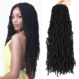 8 Packs Soft Locs 18 Inch Faux Locs Crochet Braids for Butterfly Locs Distressed Soft Locs Crochet Hair for Women (18 Inch(Pack of 8), 1B)