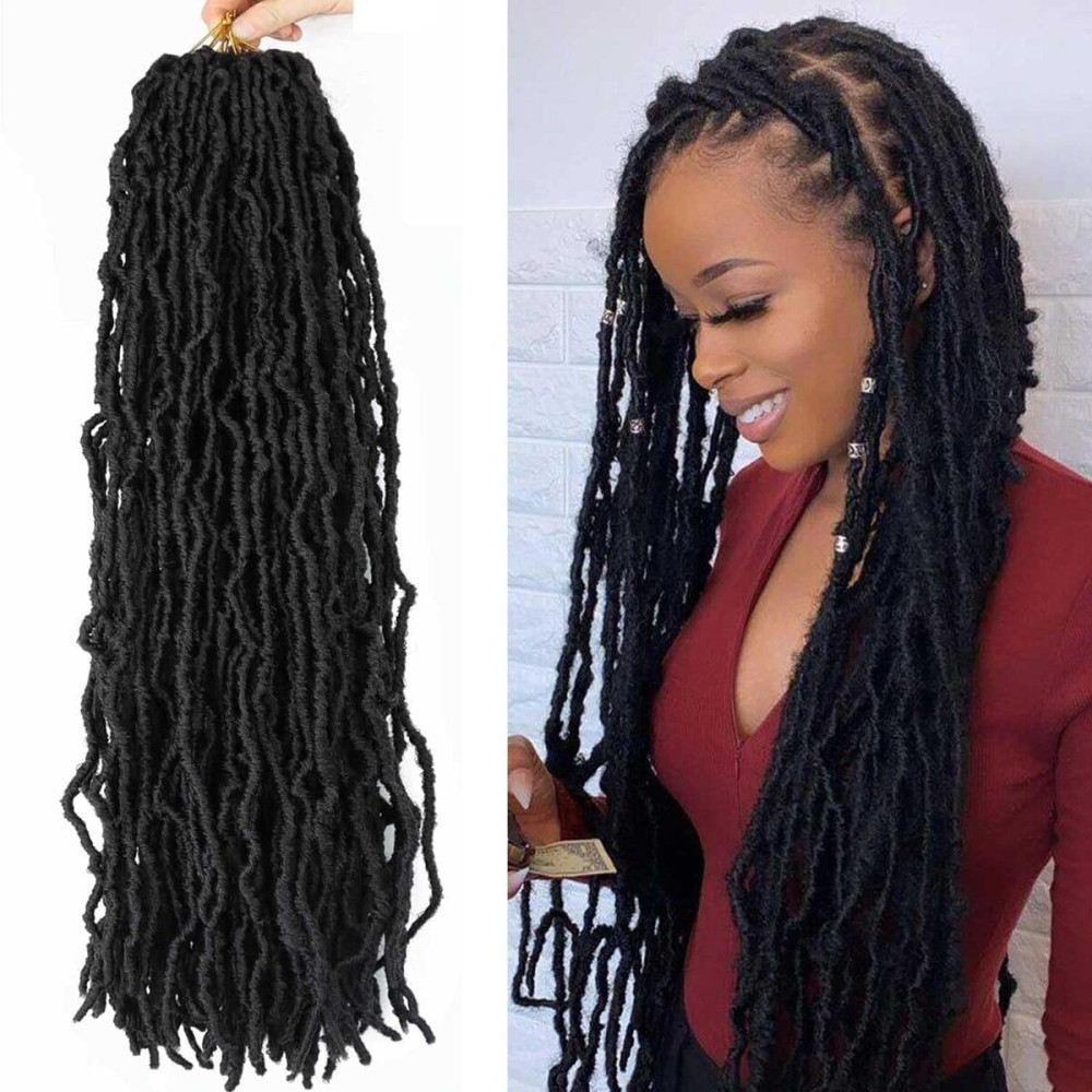 8 Packs 24 Inch Faux Locs Crochet Hair for Butterfly Locs Distressed Soft Locs Crochet Hair for Women (24 Inch(Pack of 8), 2)