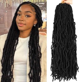 8 Packs Soft Locs 24 Inch Faux Locs Crochet Hair for Butterfly Locs Distressed Locs Crochet Hair for Women (24 Inch(Pack of 8), 1B)